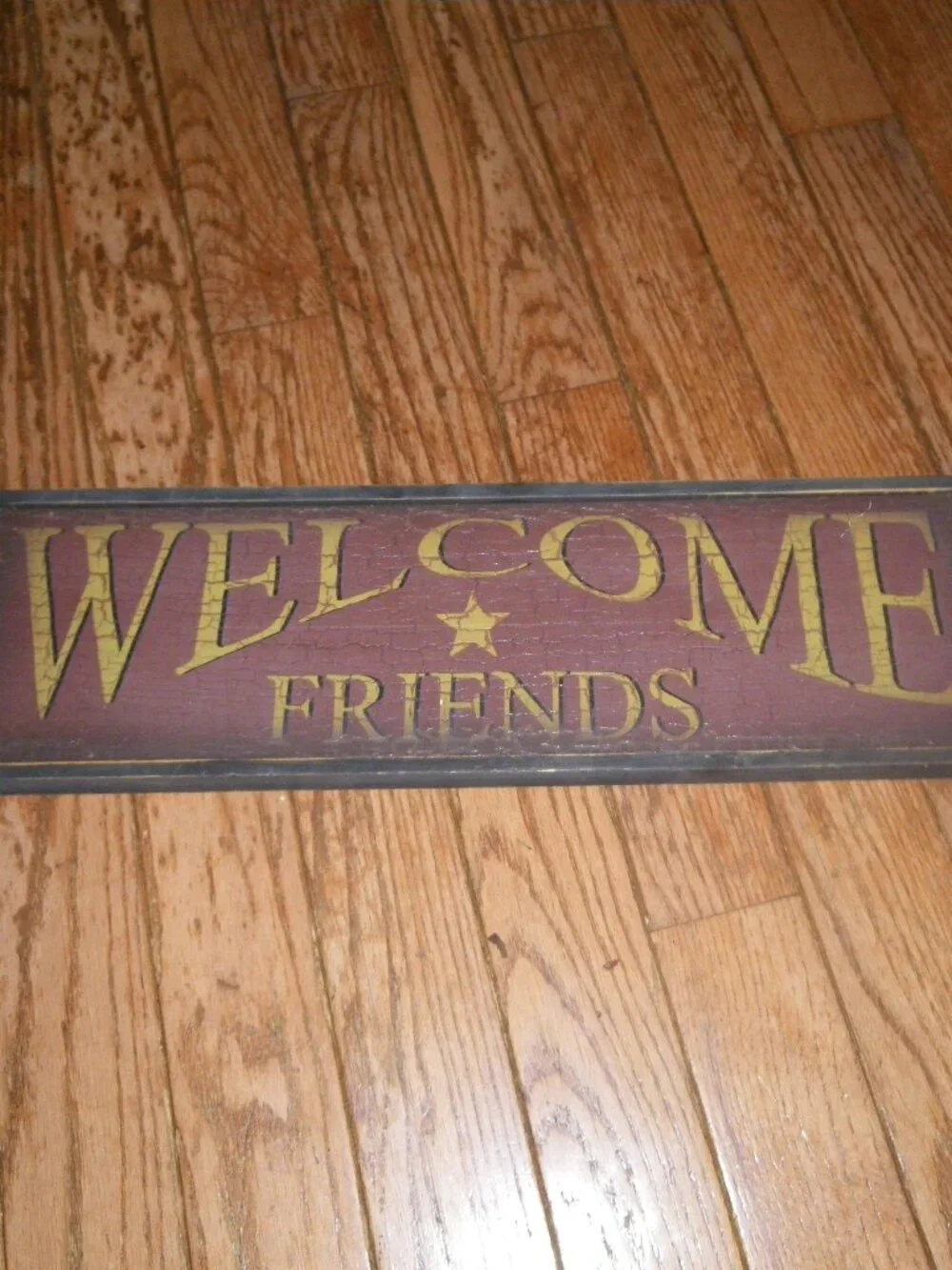 Retro Wooden Sign “Welcome Friends” 23” x 7” Home Wall Art Decor